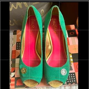 Lilly Pulitzer resort peep toe wedges